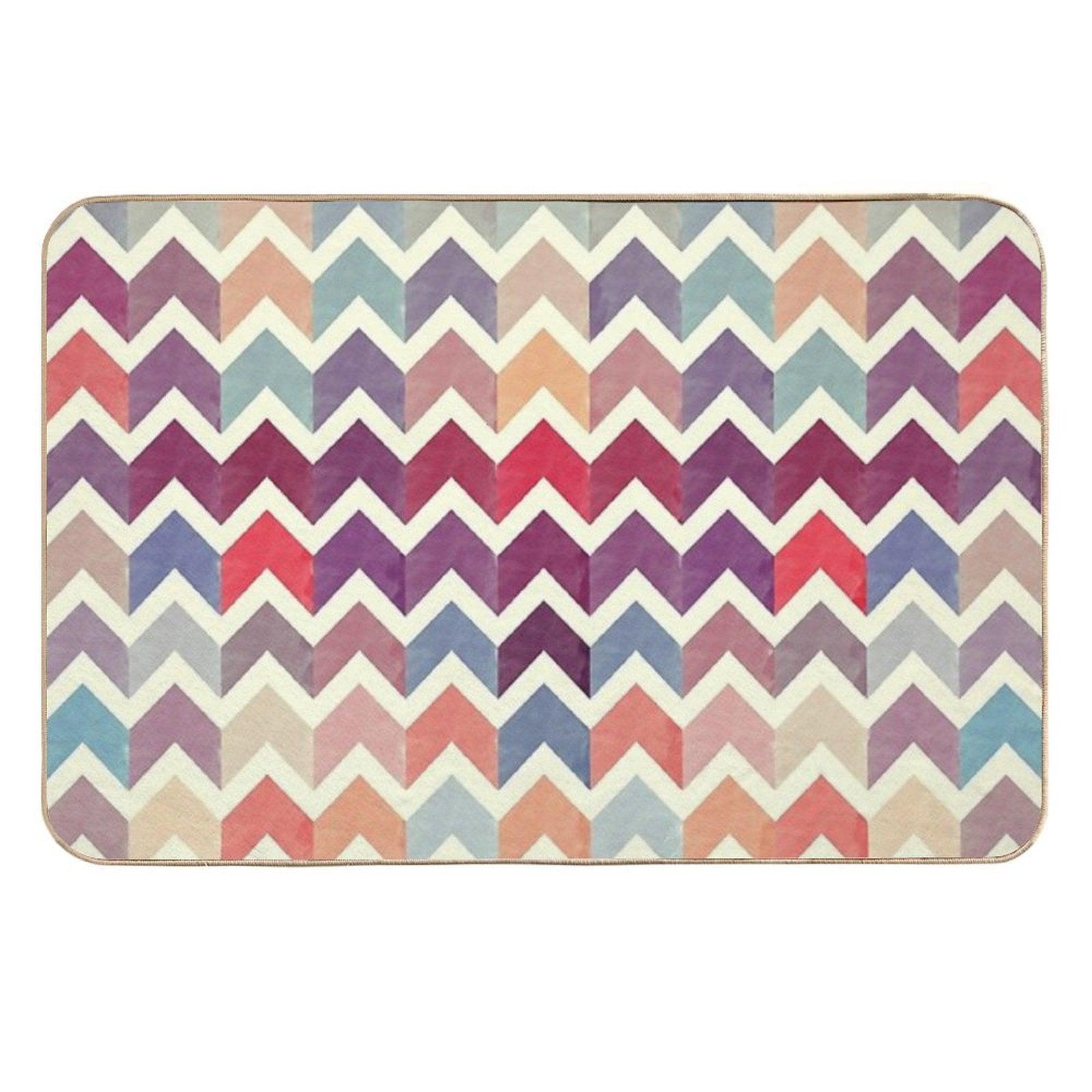 Watercolor Chevron Pattern VII  Pet-Safe Bath Mat