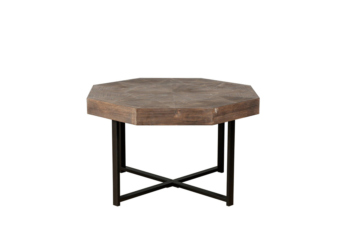 Wood Octagonal Vintage Patchwork Craft Farmhouse Wooden Tabl