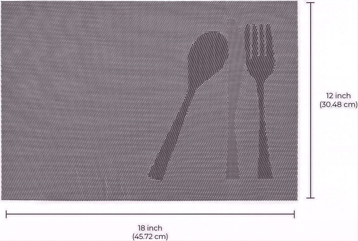 Vinyl Placemats - Devonshire Light Brown Table Protectors | Washable, Non Slip Mats