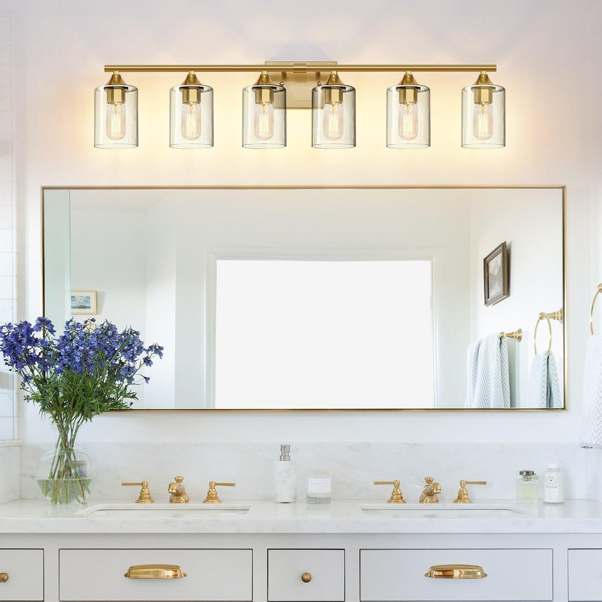 6-Light Brushed Bathroom Vanity Wall Light