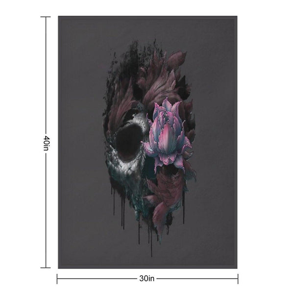 Death Blooms Throw Blanket