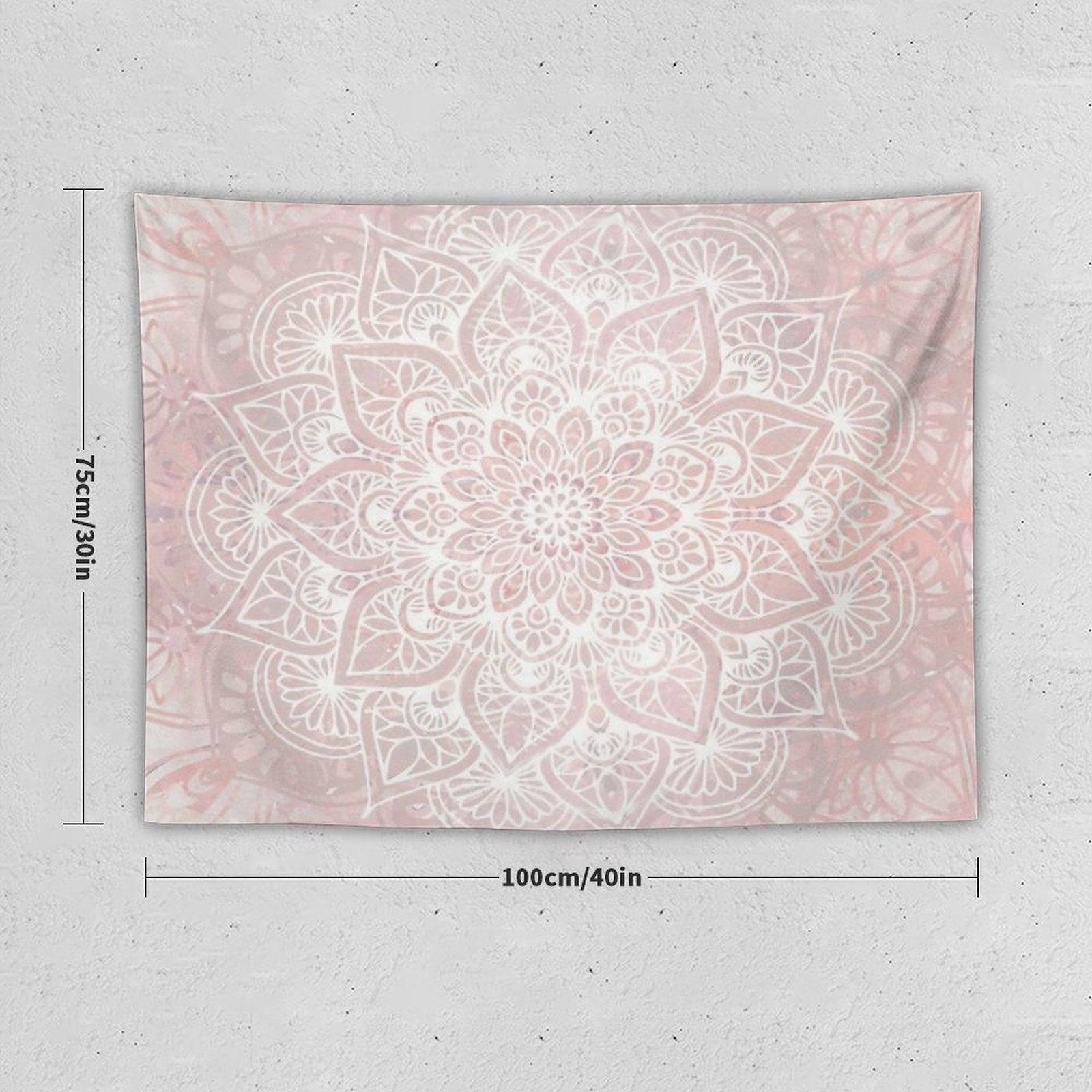 Mandala Yoga Love, Pastel Pink Tapestry
