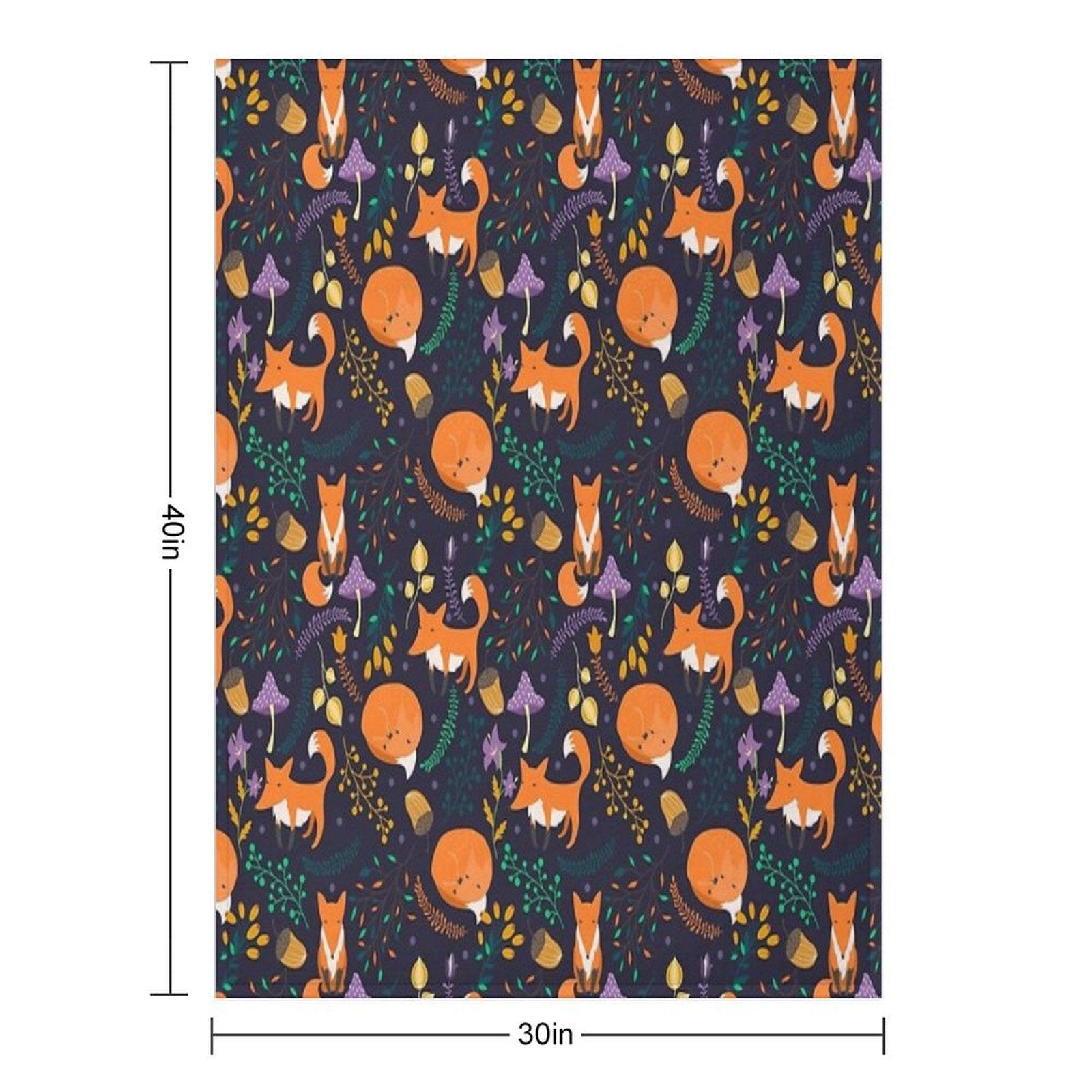 Foxes in The Magic Forest Throw Blanket