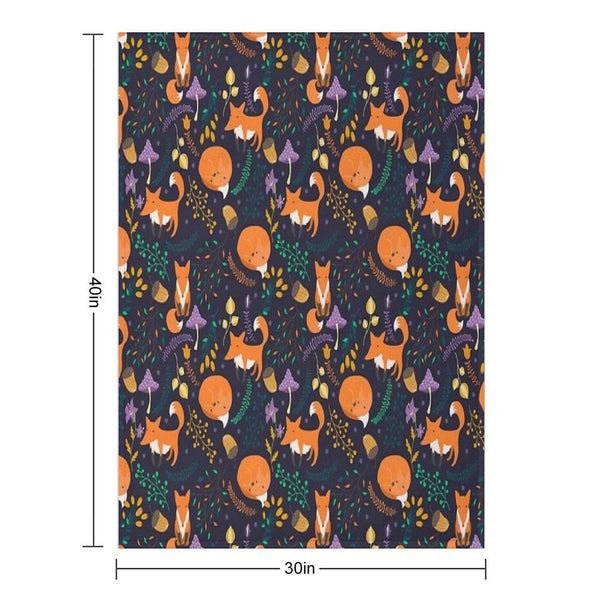 Foxes in The Magic Forest Throw Blanket