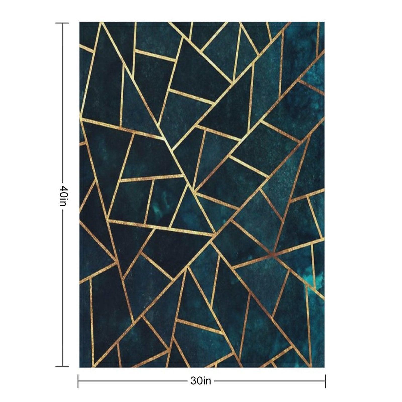 Deep Teal Geometric Throw Blanket