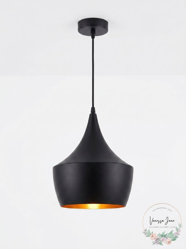 Zuo Copper Ceiling Lamp in Matte Black Finish
