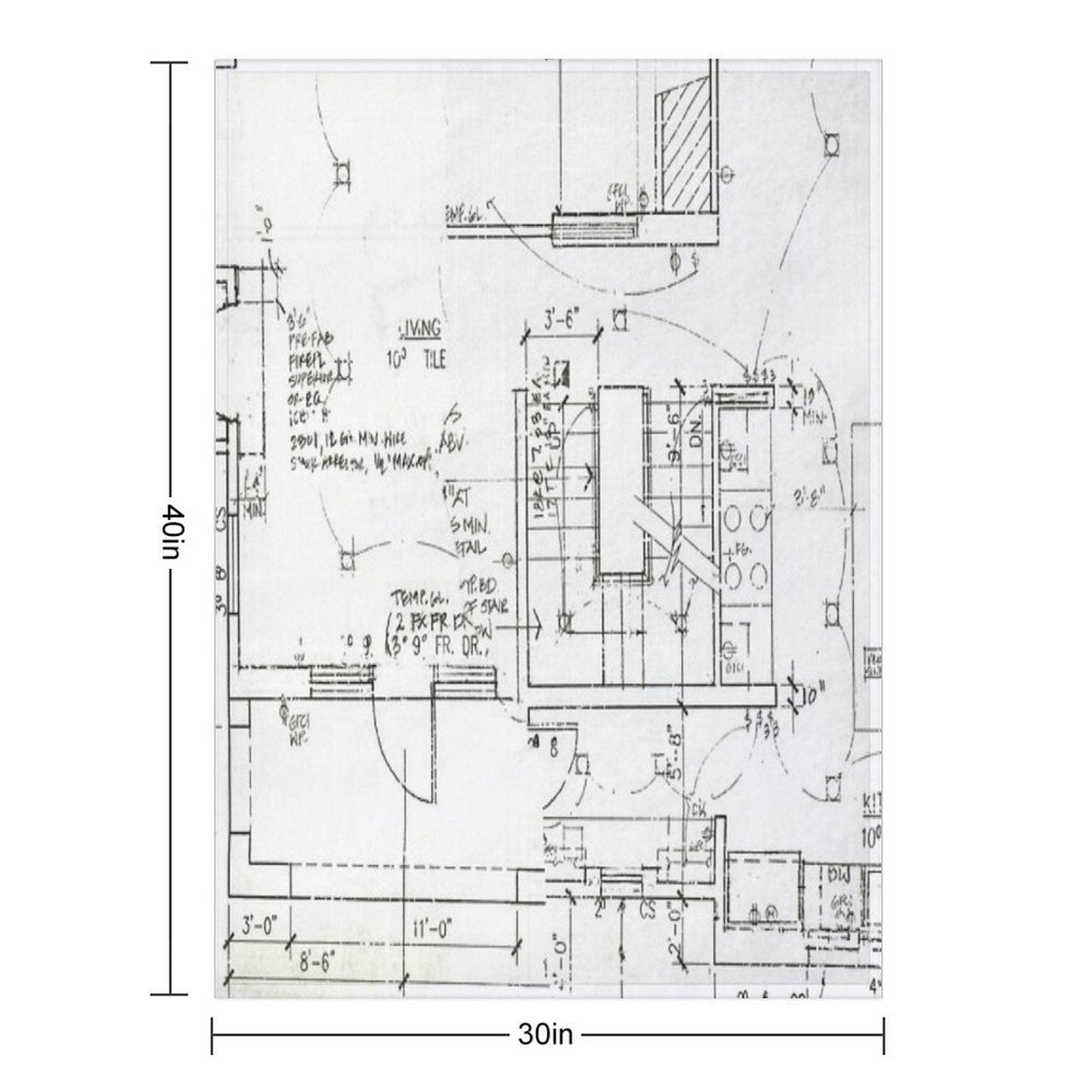 Architects Blueprint - Architecture Pattern Throw Blanket