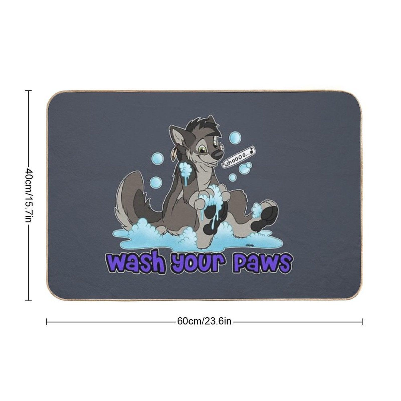 Wash Your Paws - Wolf Bath Mat