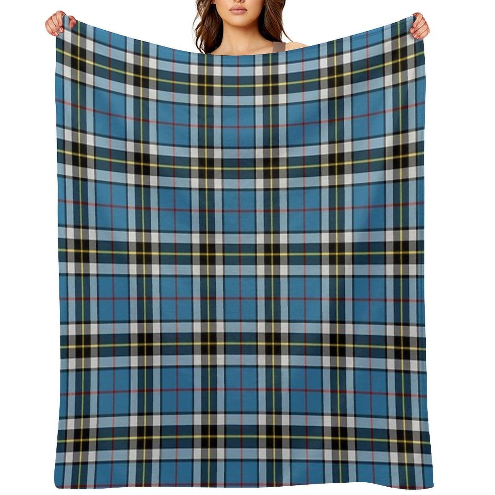 Thompson Blue Dress Tartan  Clan Thomson  Cute Tartan Throw Blanket