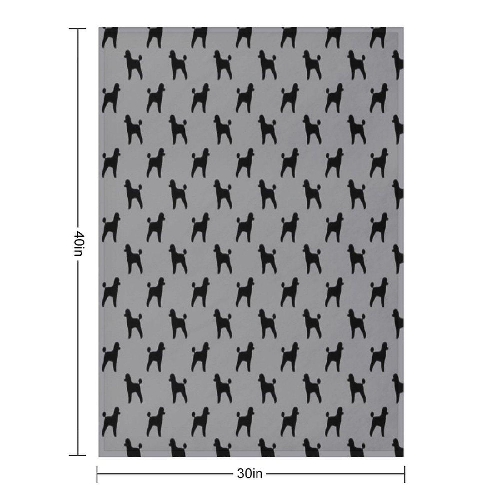 Black Toy Poodle Silhouette(s) Throw Blanket