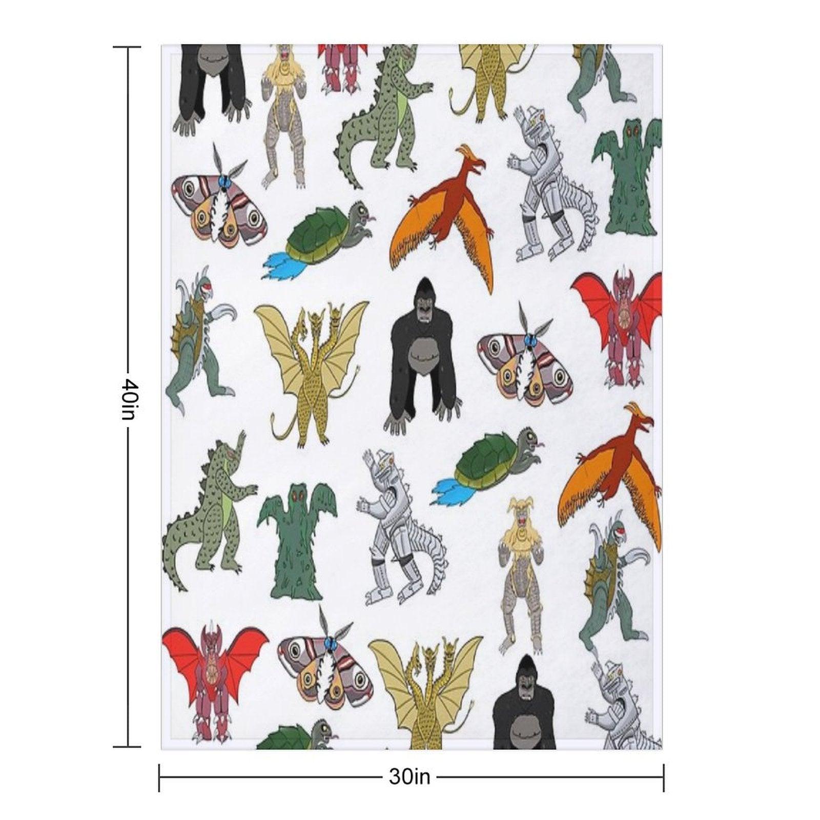 Colorful Kaiju Throw Blanket