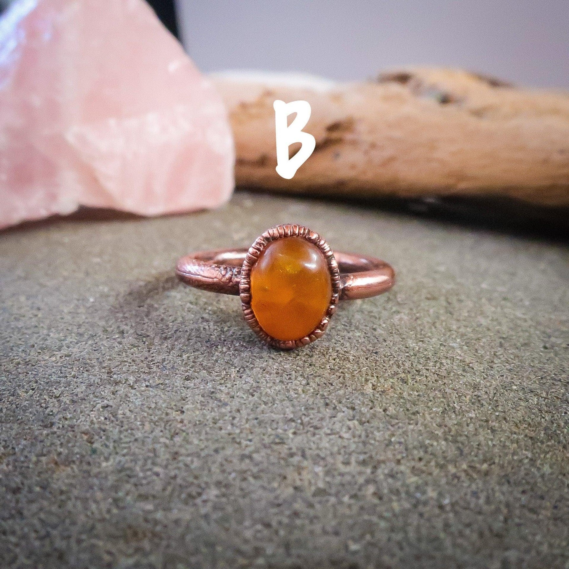 Copper Amber Ring - Warmth & Grounding for Confidence | By Blackbird & Sage