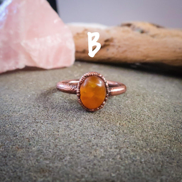 Copper Amber Ring - Warmth & Grounding for Confidence | By Blackbird & Sage