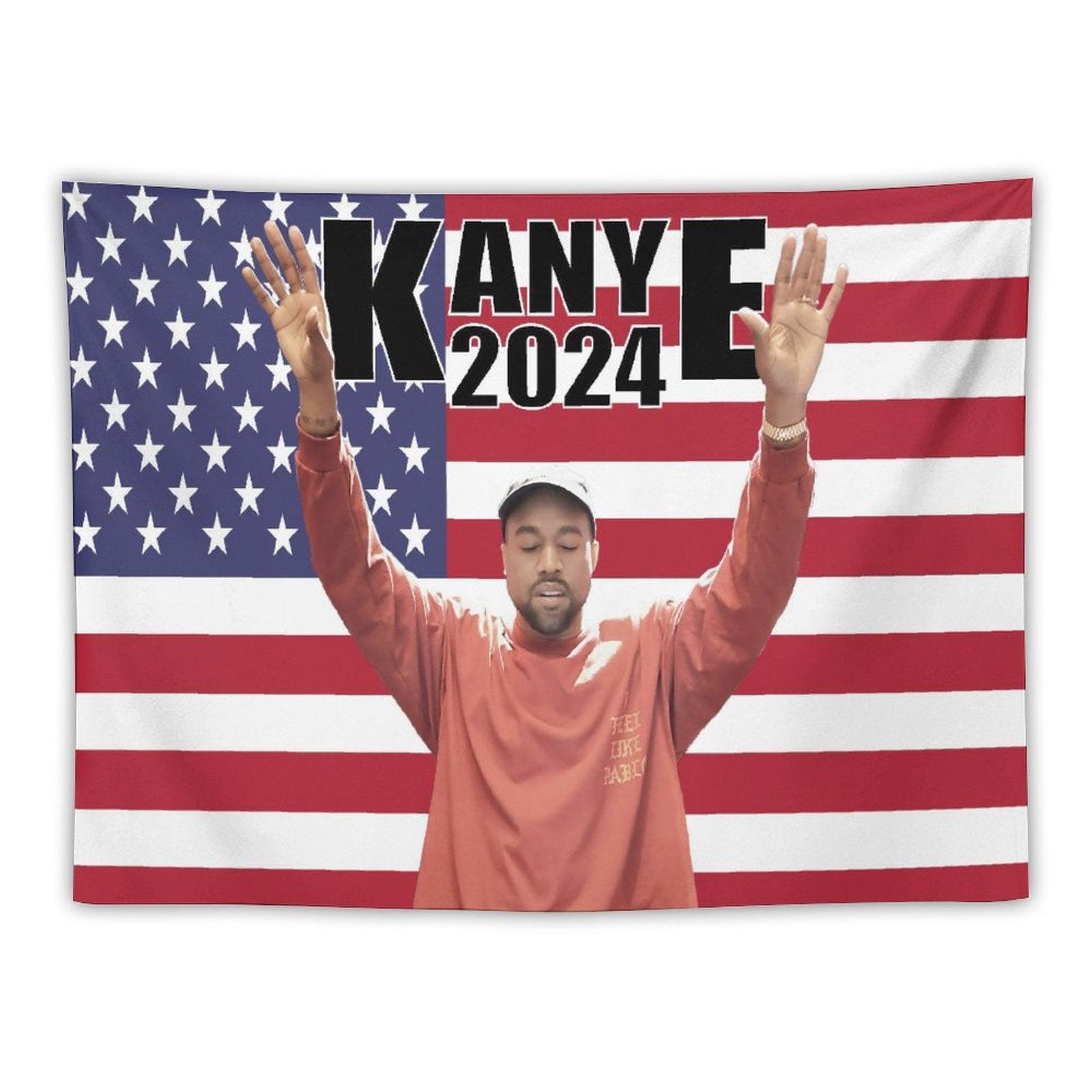Kanye 2024 West  America Flag Tapestry