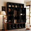 U-Can Farmhouse Entryway Storage Cabinet Coat Closet - Black