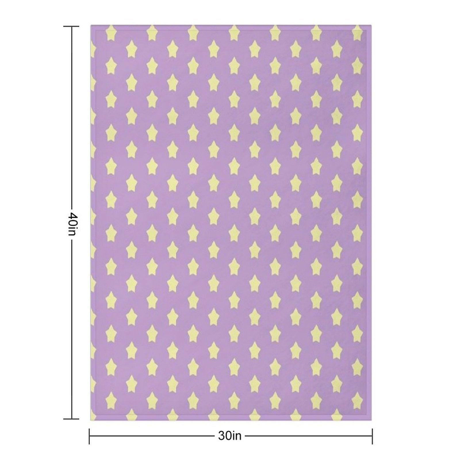 Yellow Stars on Purple Pop Throw Blanket