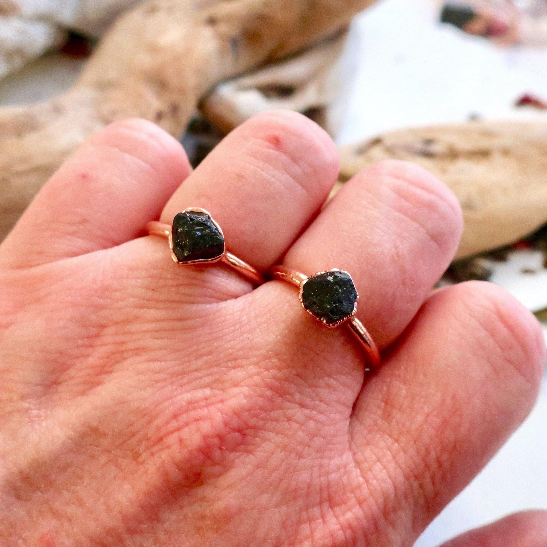 Copper Raw Black Tourmaline Ring - Calm Confidence | By Blackbird & Sage