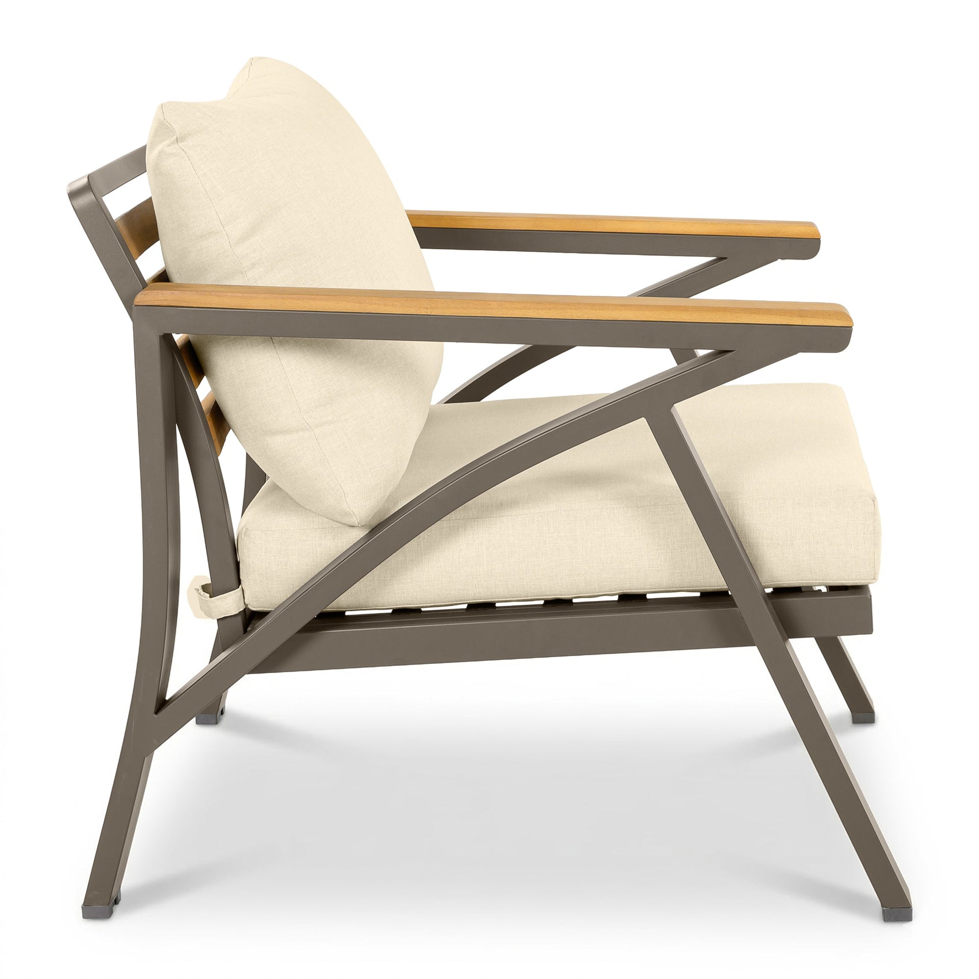 6-Piece Acacia Wood Outdoor Patio Conversation Set with Coffee Table