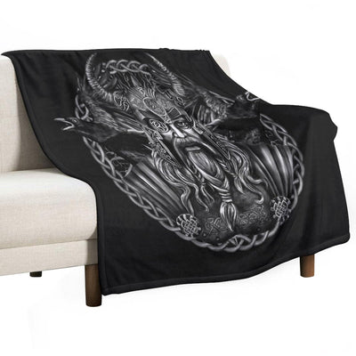 Odin And His Ravens Huginn And Muninn All-season Throw Blanket