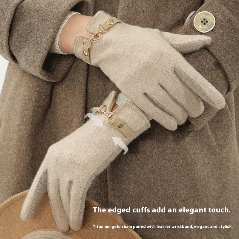 Cold Protection In Autumn And Winter Windproof Fleece Thick Touch Screen Warm Gloves