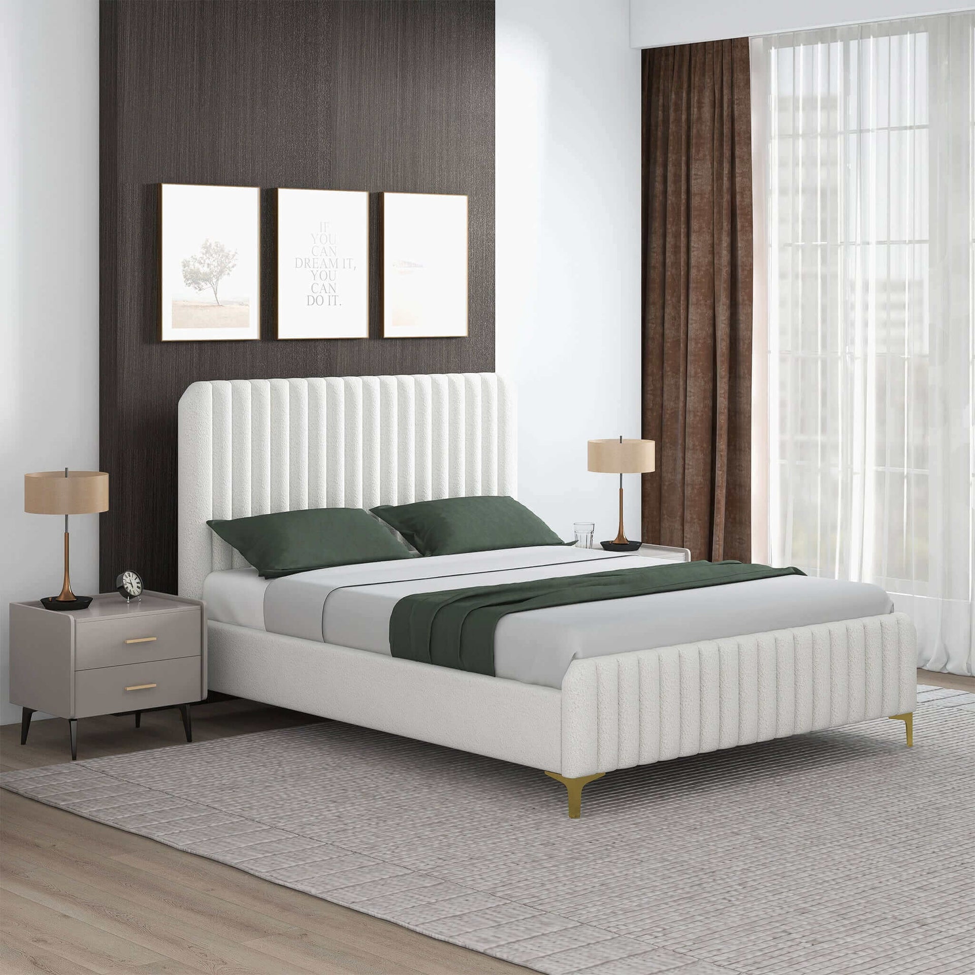Valery King Size Upholstered Platform Bed