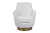 White Velvet Swivel Barrel Chair
