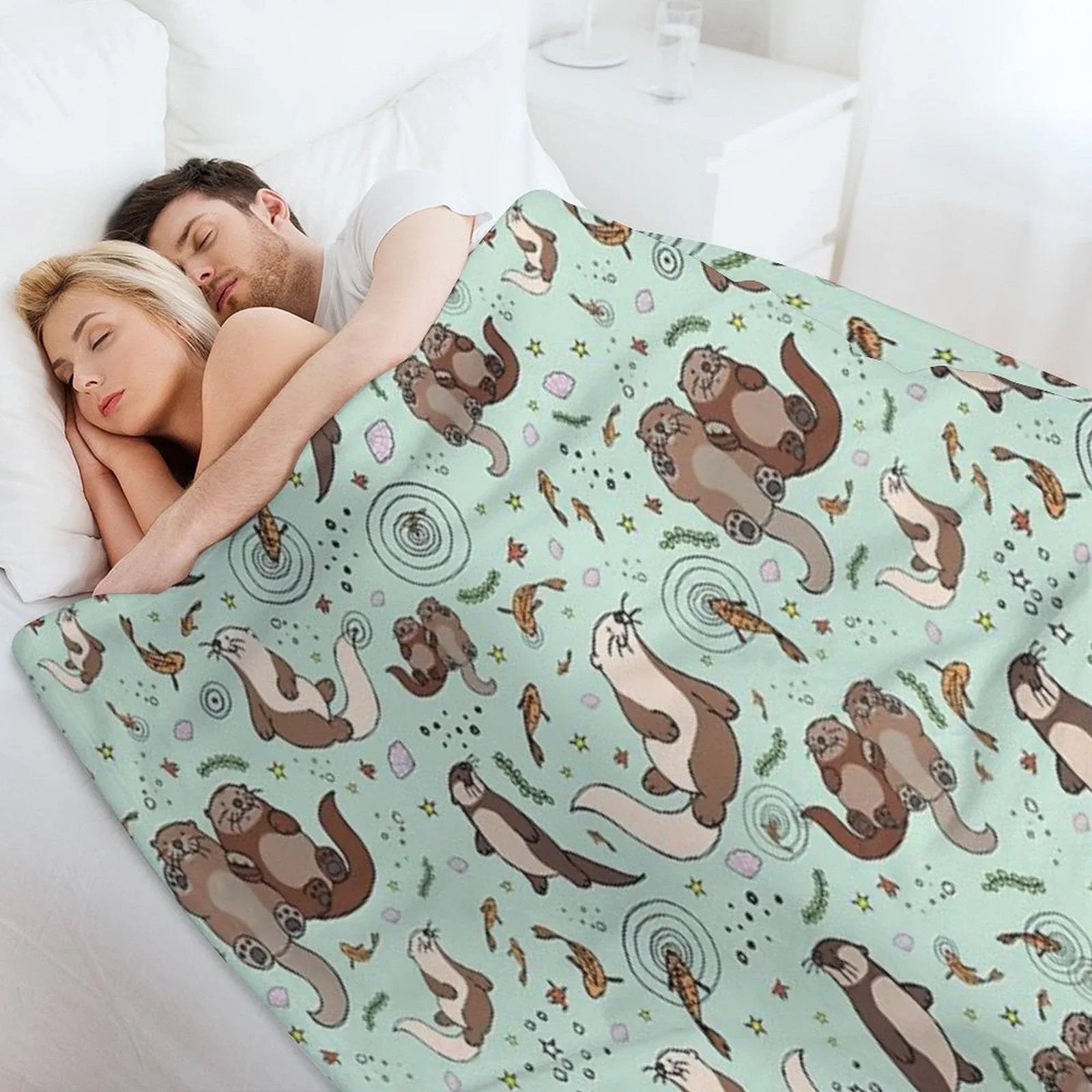 Sea Otters Throw Blanket