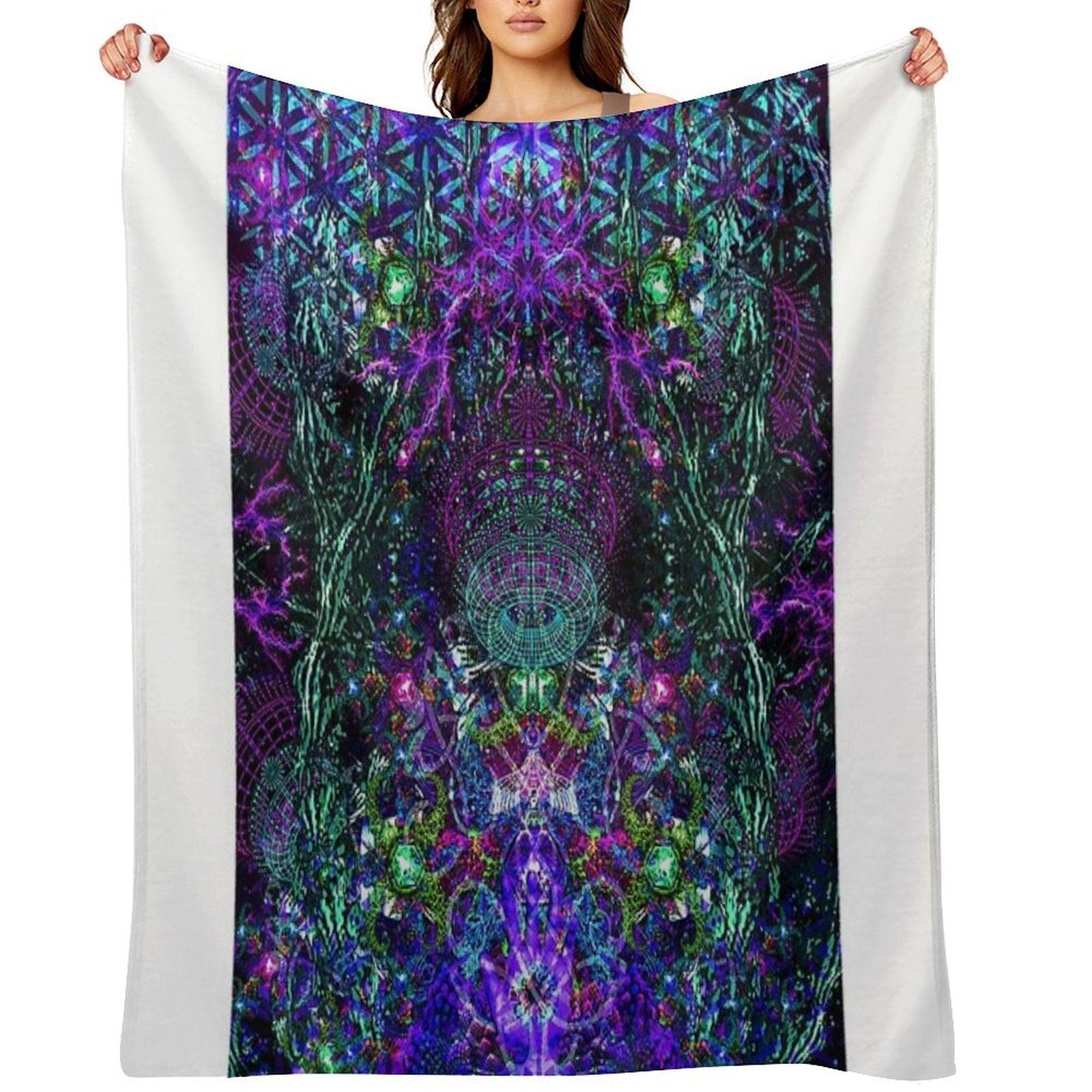 Hands To The Cosmos Throw Blanket