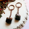 Raw Tourmaline Keychain - Natural Copper | Handmade by Blackbird & Sage