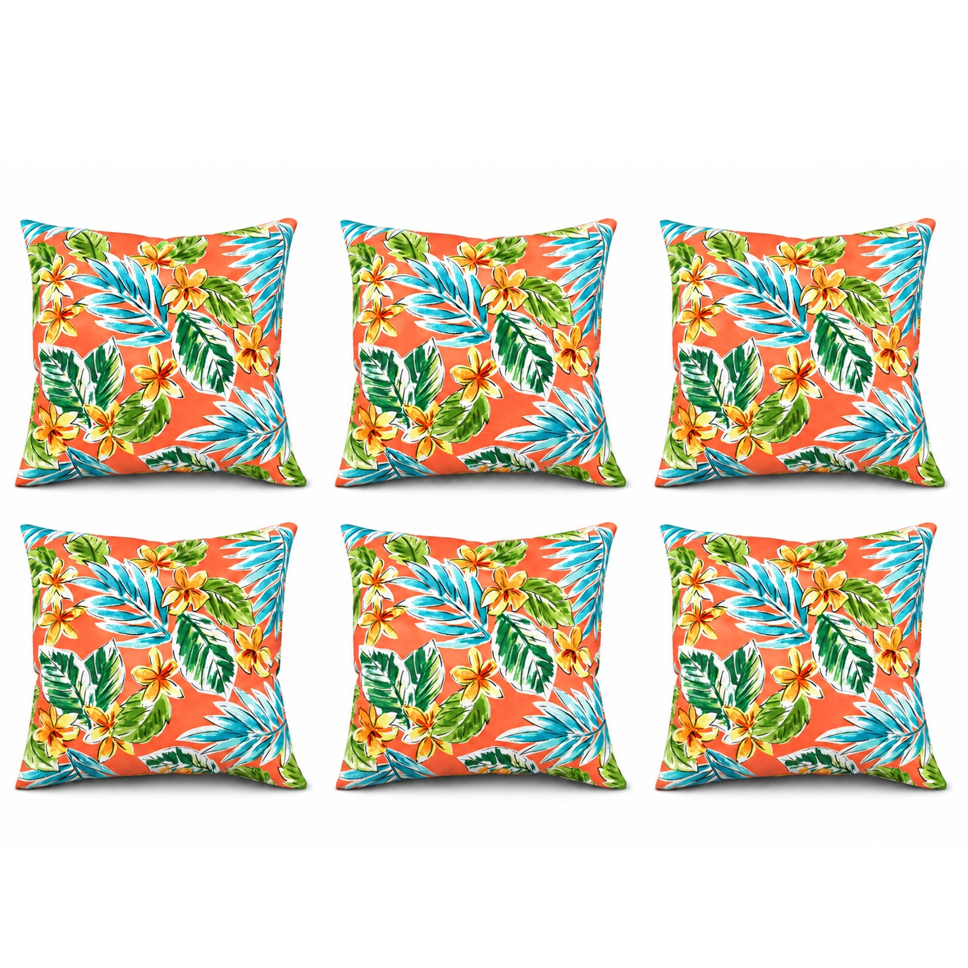 6 Pack Outdoor Pillow Covers - Water-Repellent Decorative Cushions