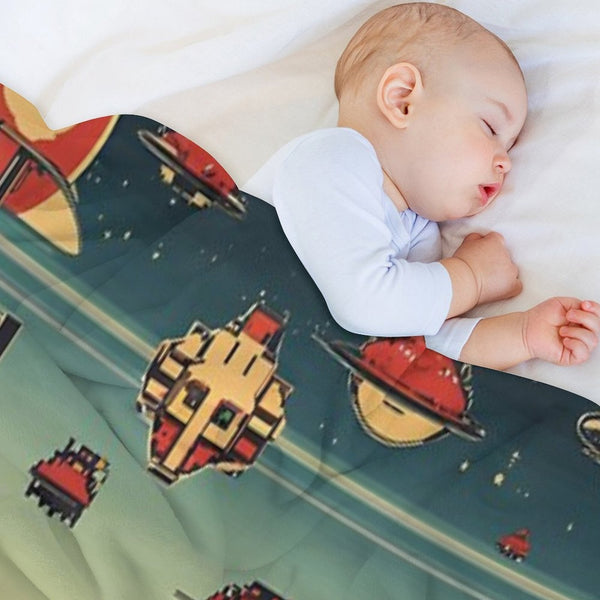 Space Invaders 90s Versatility Throw Blanket
