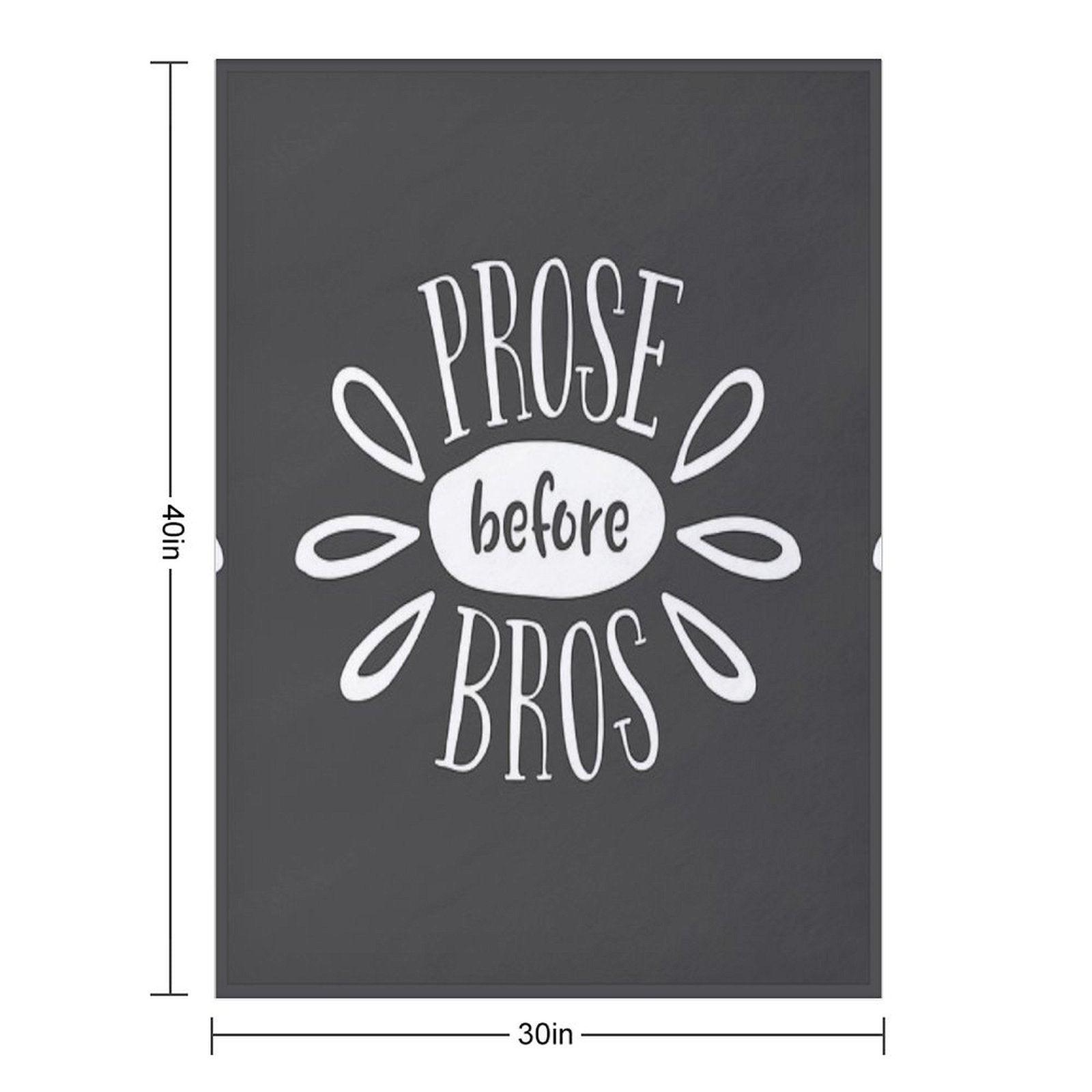 Prose Before Bros - White on Grey - Book Nerd Gift Throw Blanket