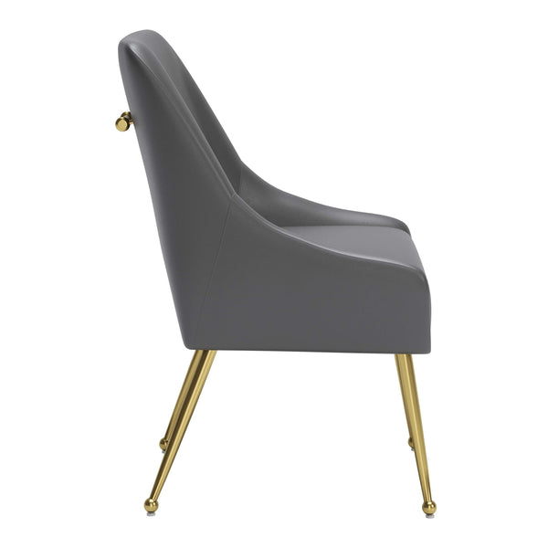 Maxine Dining Chair Gray & Gold