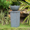 Resin Zen Bowl Pedestal Outdoor Fountain 35 Inch