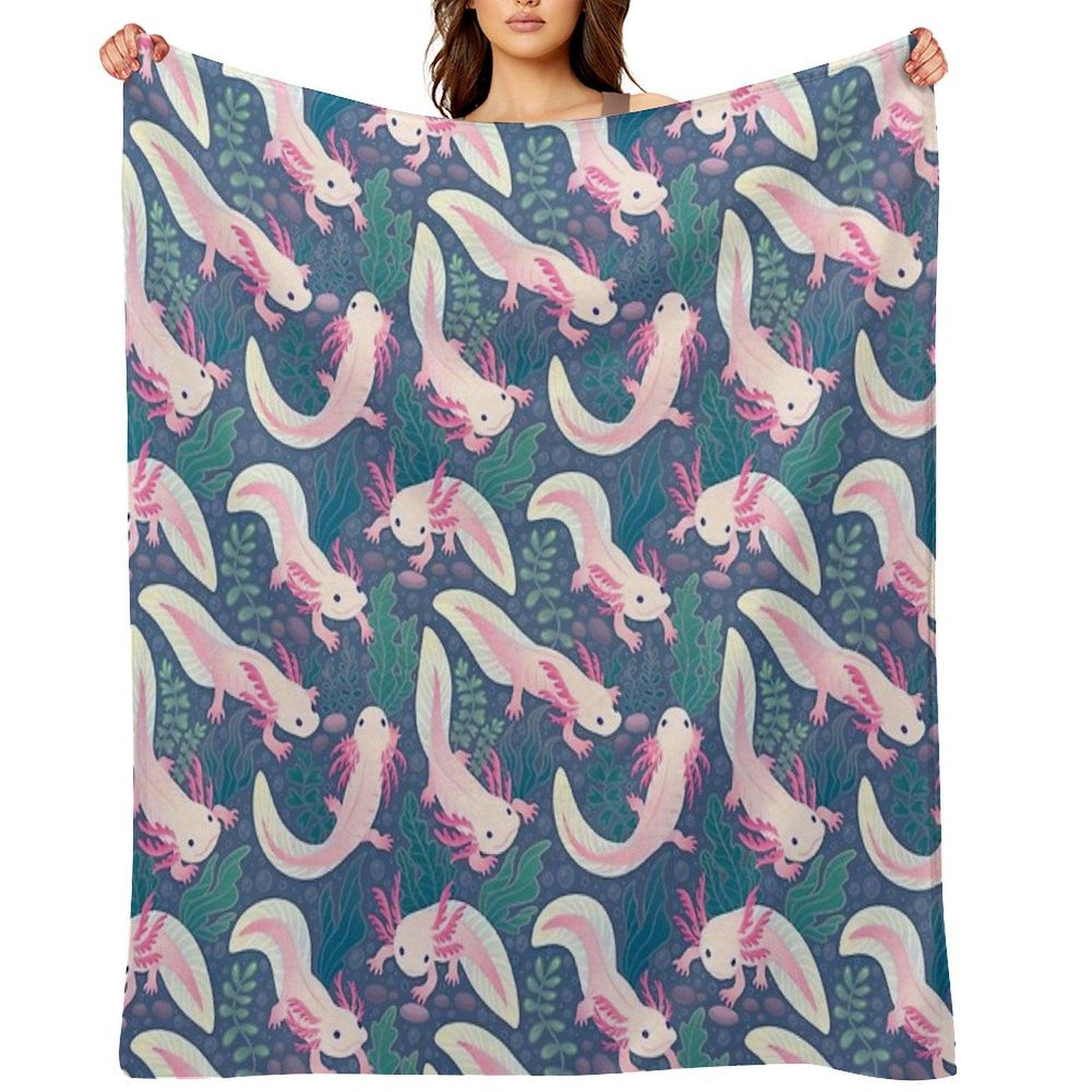 Axolotls Throw Blanket