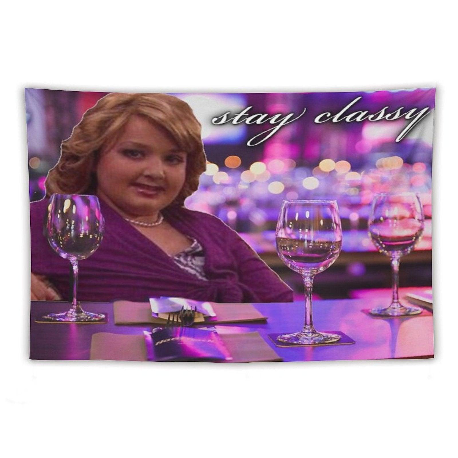 Girl Gibby at The Bar Stay Classy Tapestry