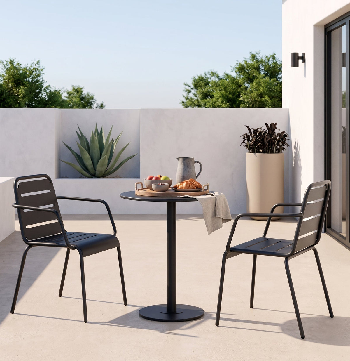 Verve 3-Piece Outdoor Bistro Set - Matte Dark