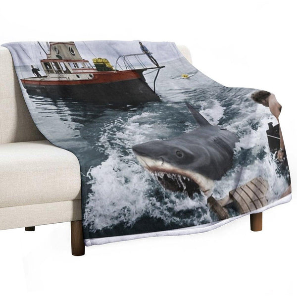 Jaws Photography Throw Blanket