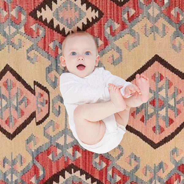 Vintage Anatolian Kilim 1970`s Versatility Throw Blanket
