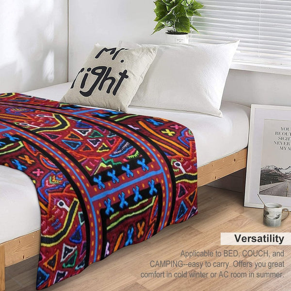 Panama Mola Design Eco-conscious Throw Blanket
