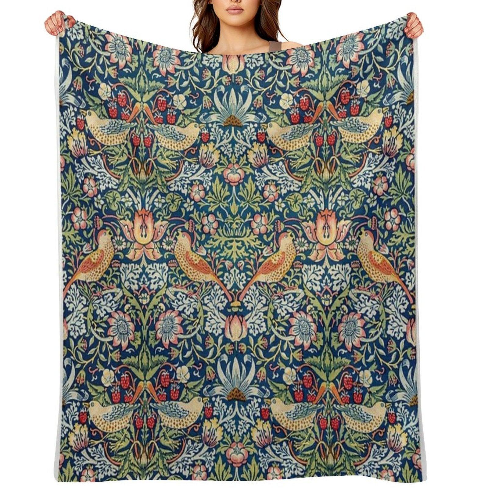 Strawberry Thief Throw Blanket