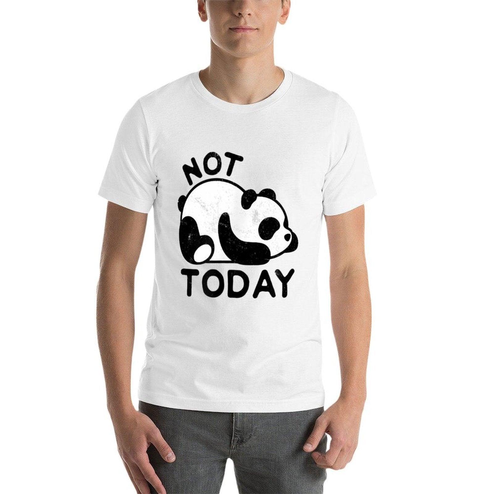 Cute Lazy Panda Not Today Nope Distresseds  Durable T-Shirt
