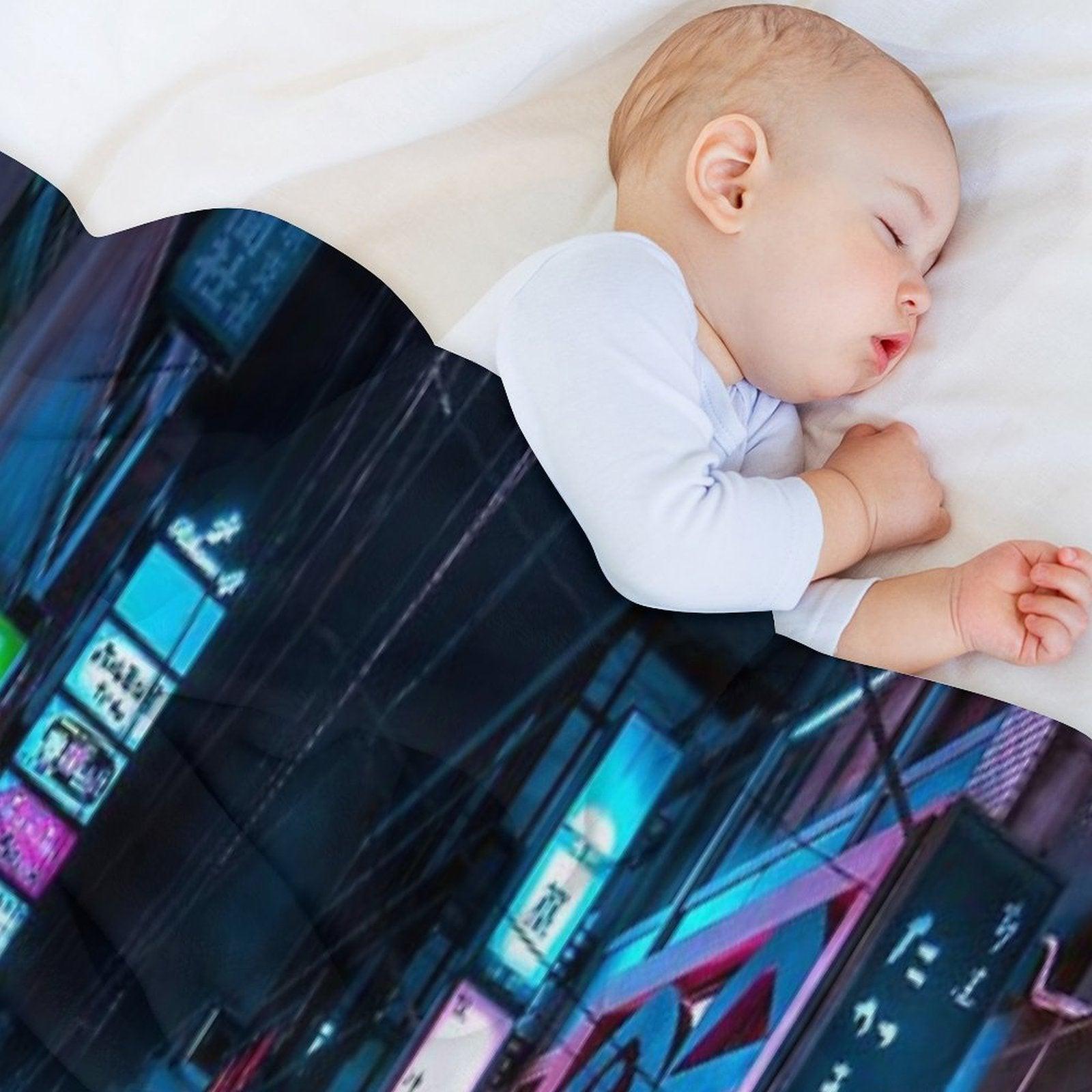 Tokyo at Night - Shimbashi Throw Blanket