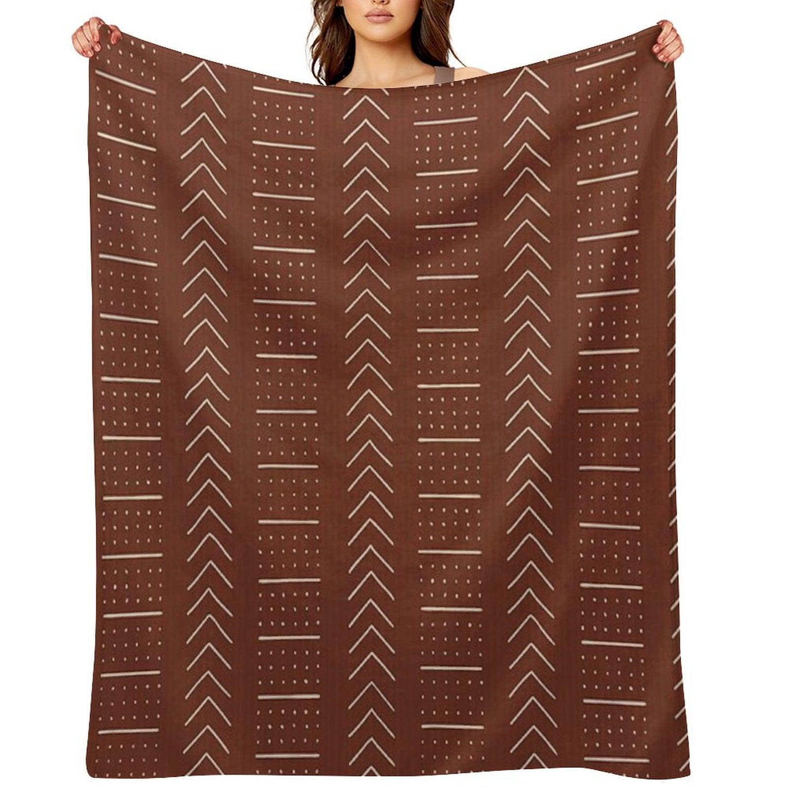 Rust Mud Cloth 1 Throw Blanket