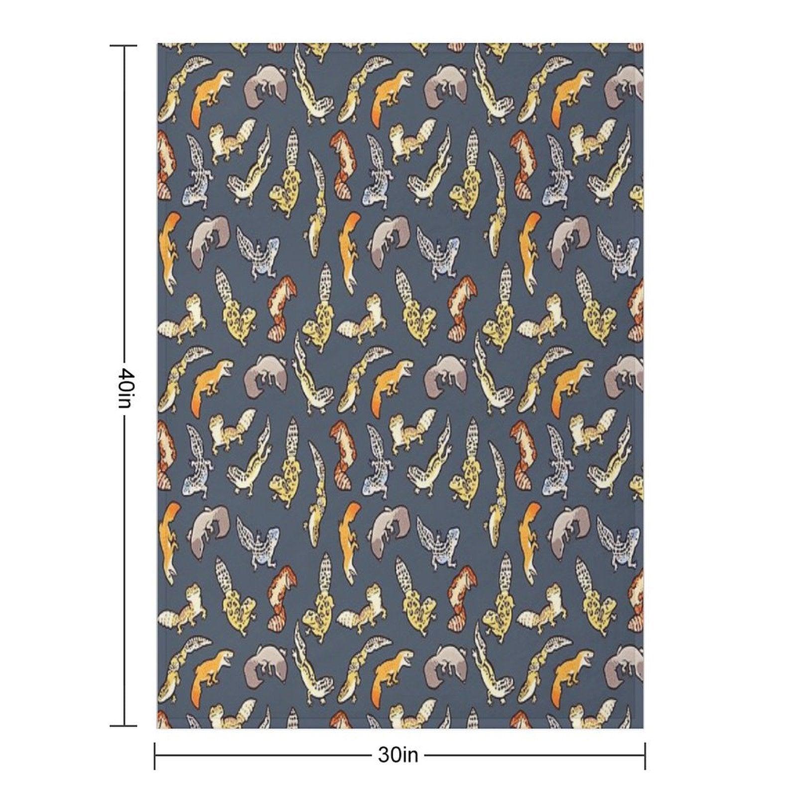 Chub Geckos in Dark Grey Throw Blanket
