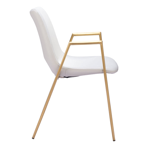Desi Dining Chair (Set of 2) White & Gold