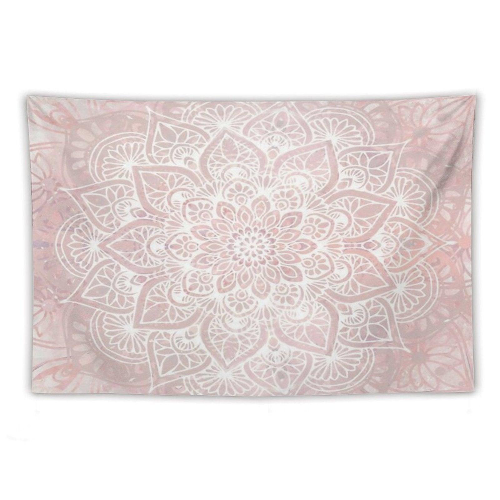 Mandala Yoga Love, Pastel Pink Tapestry