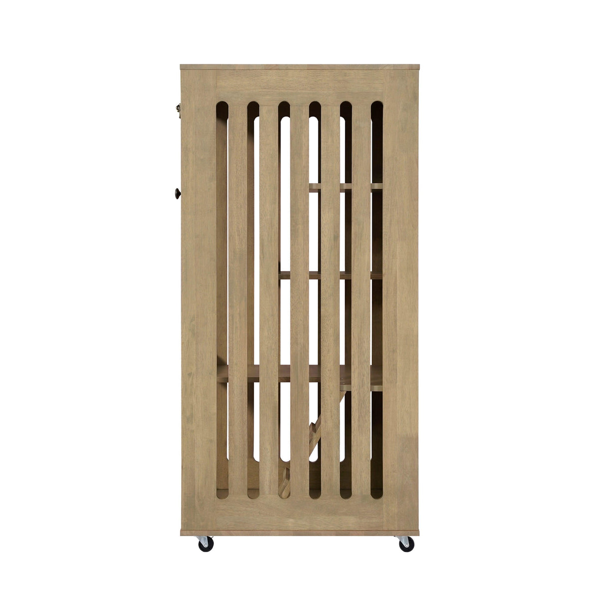 Basia Rubber Wood Cat Cabinet with Wheels