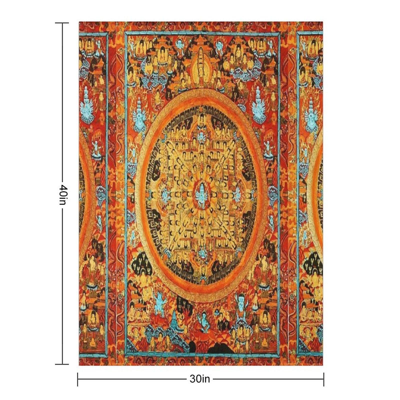 Buddhist Mandala Ashta Bhairava Thangka 45 Throw Blanket