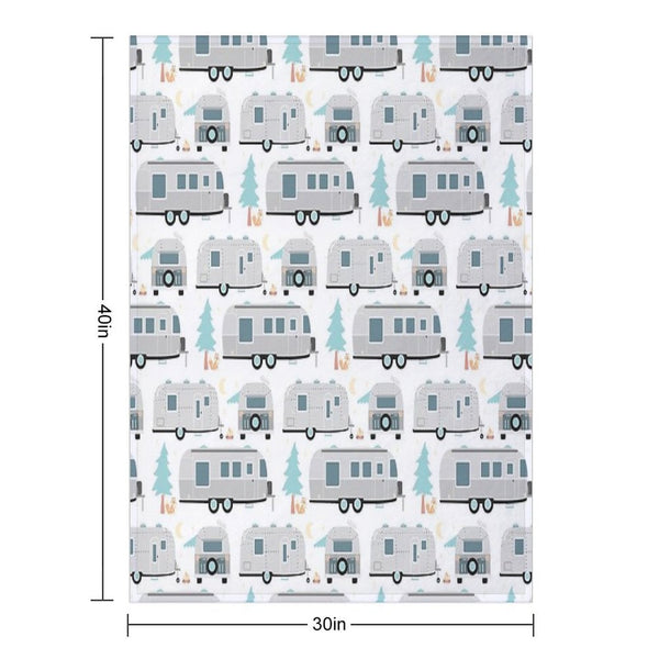 Cute Airstream Pattern Durable Throw Blanket